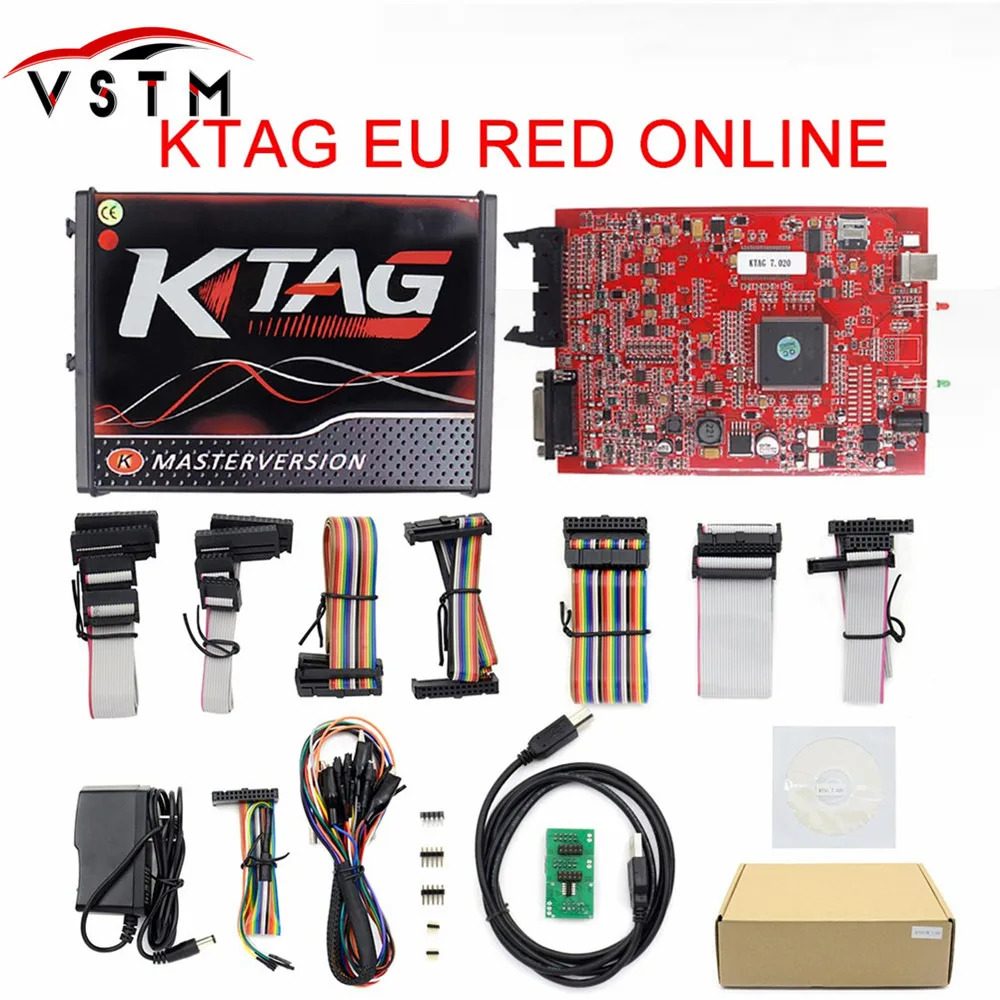 Онлайн EU Red Kess V5.017 V2 5 017 OBD2 менеджер Тюнинг Комплект красный KTAG V7.020 без маркера Φ 7