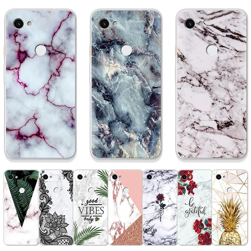 

Marble Flower Phone Case For Google Pixel XL 3 3a XL Soft Printed Pattern Transparent Silicone Cover For Google Pixel 2 XL Coque