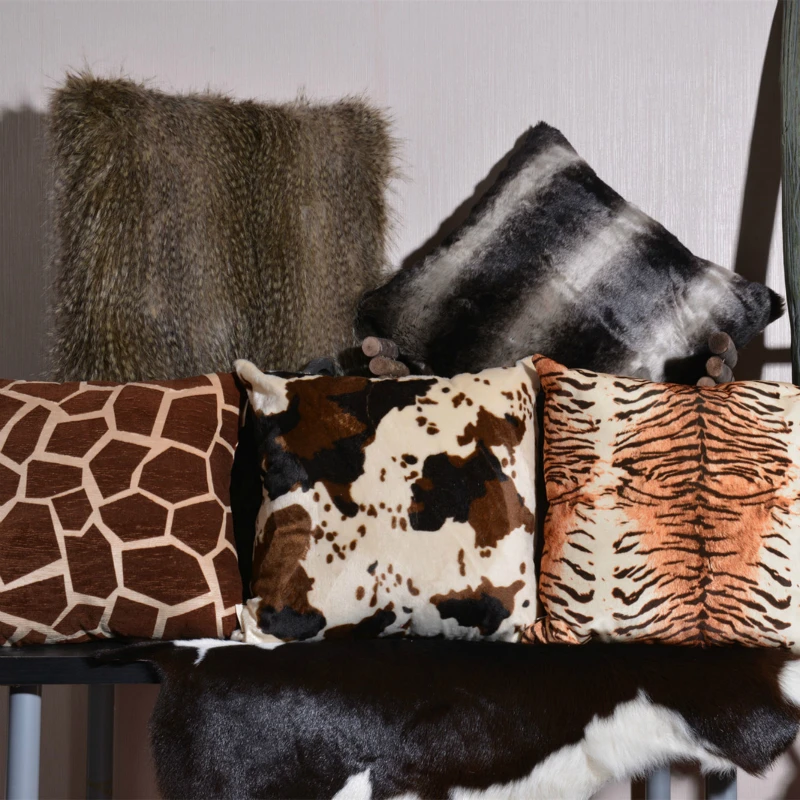Wild Animal Pattern Pillow Case Home Decorative Warm Pillow Cover Waist Protect Soft Available Cushion Cover For Sofa Car Chair Wild Animal Pattern Pillow Case Home Decorative Warm Pillow Cover Waist Protect Soft Available Cushion Cover For Sofa Car Chair