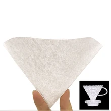 50 шт в наборе, бумажные фильтры для кофе деревянная ручная V60 капельного бумажный фильтр для кофе 102 Кофе мешок-сито для эспрессо, чая принадлежности, ложки-ситечки