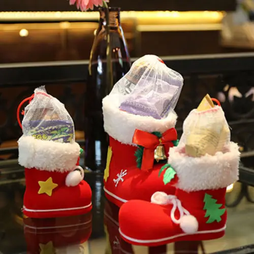 Подарок на Рождество, ботинок для конфет, сумки для конфет