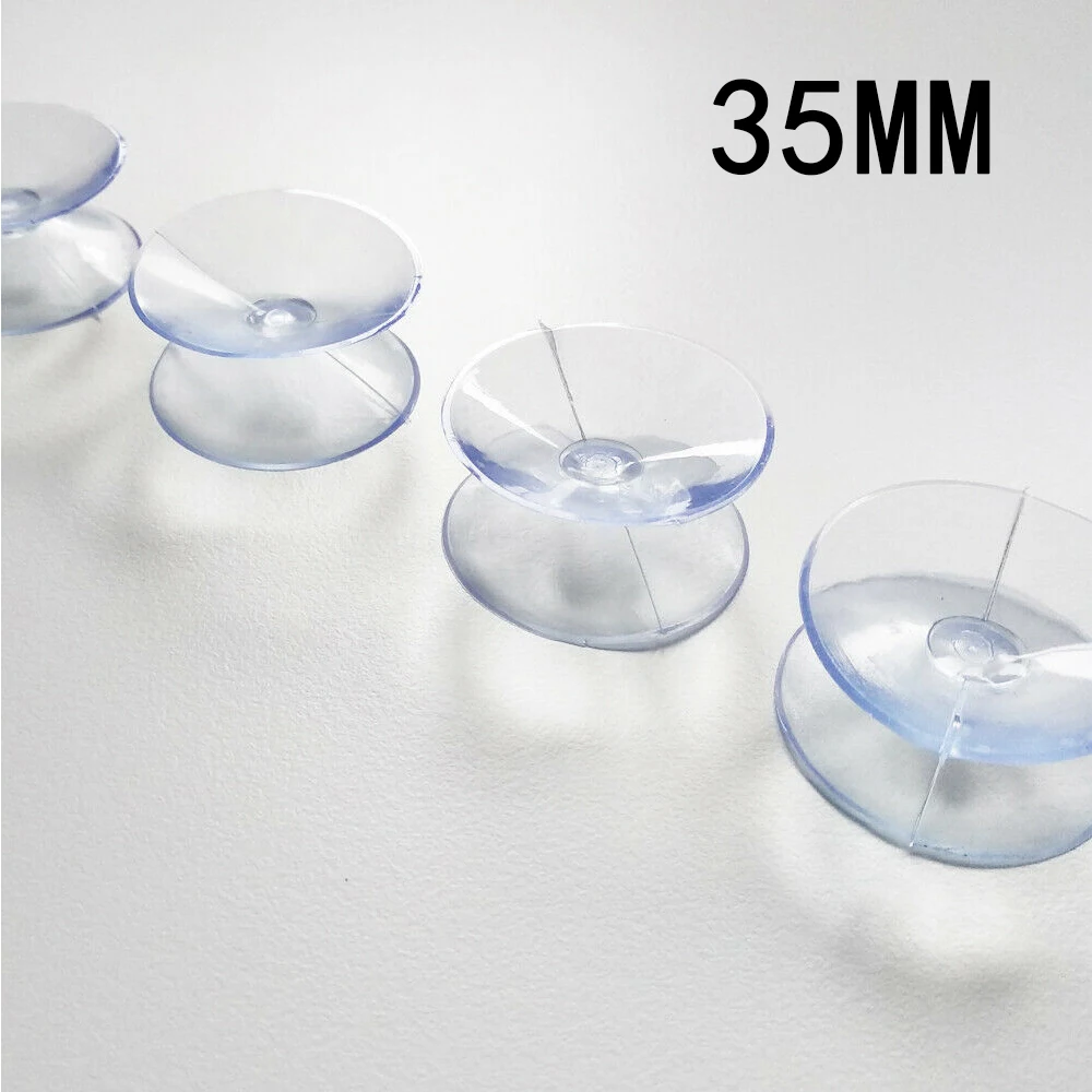 Double-Sided Suction Cups Clear Plastic Rubber Window Suckers-Pads Hang 10X35mm 