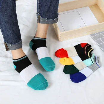 

Hot Sale Breathable Striped Popular Men Invisibility Cotton Short Socks Comfortable Ankle Socks