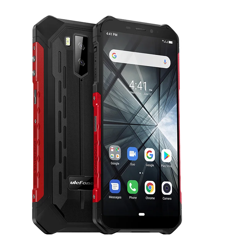 Красный Ulefone Armor X3 прочный смартфон Android 9,0 5,5 дюймов четырехъядерный IP68 Водонепроницаемый 5000 мАч 2G+ 32G мобильный телефон - Цвет: Красный