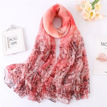 

Fashion 2020 women scarf hot sale beach stoles hijabs large size shawls and wraps female silk scarves foulard print pashmina