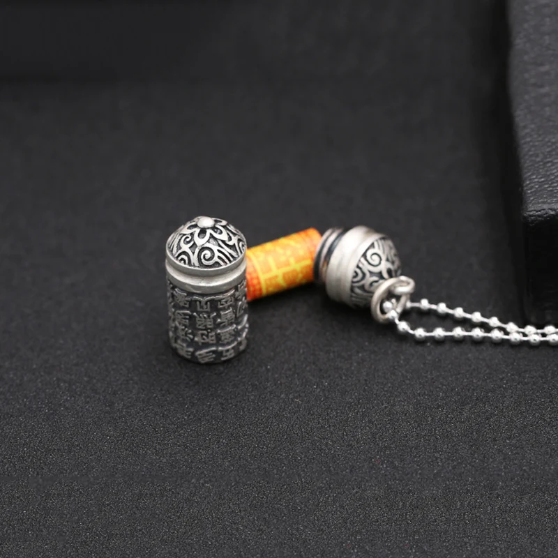 Кулон из серебра 100% пробы с мантрой Будды|fine jewelry|chain necklacependant chain |