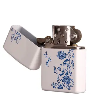 

Retro Brand Kuboy Kerosene Lighter Men Copper Cigarette Lighter Creative Smoking Cigar Grinding Gasoline Lighter With Accessorie