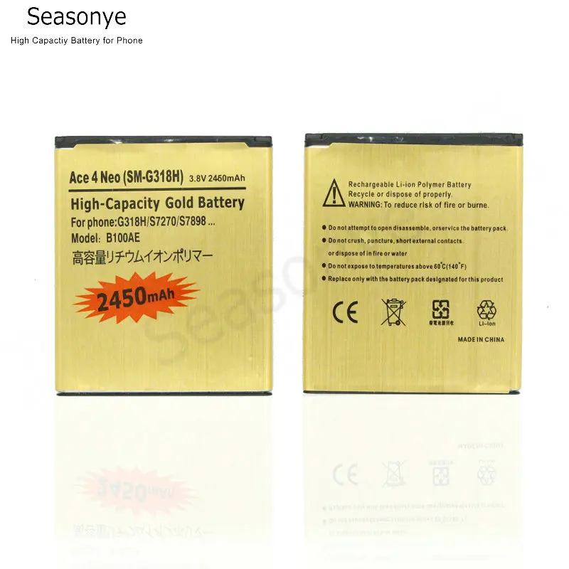 2450 мА/ч B100AE / EB-BG313BBE золото запасная батарея для Samsung Galaxy Ace 3 ACE 4 Neo S7270 S7272 S7898 S7562C S7568i