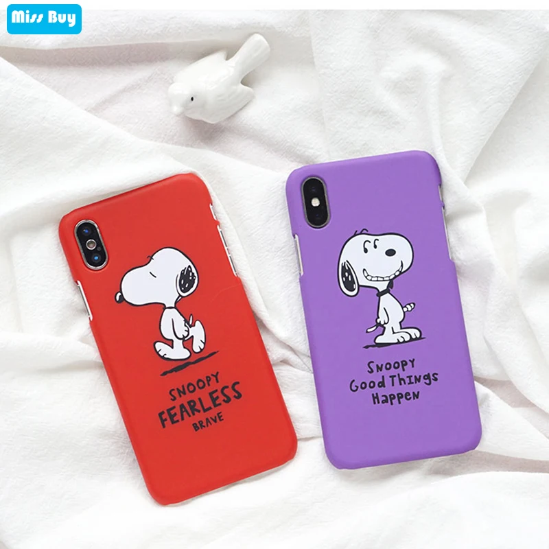 

For iPhone 6 6S 7 8 Plus Case Cute Cartoon Dog Cover For iPhone X XS Capa Ultra Thin Protector Shockproof Matte Hard PC Coque
