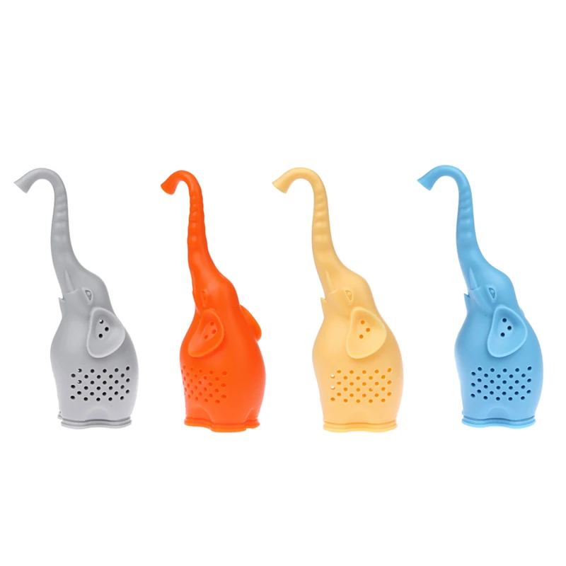 Silicone Tea Infusers Tools Cute Elephant Cartoon Shape Infusor Tea Strainer Food Grade Silicone Make Tea Bag Filter 4 Colors  (11)