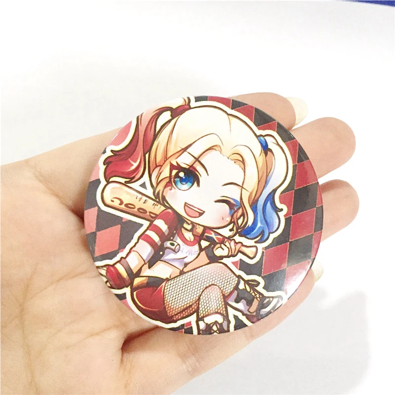 58 mm runde pin platte selbstmord squad kawaii harley quinn