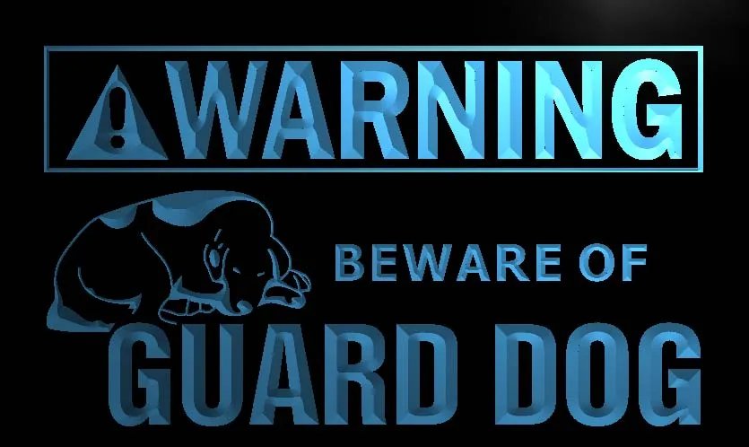 LN880- Warning Beware of Guard Dog LED Neon Light Sign | Дом и сад