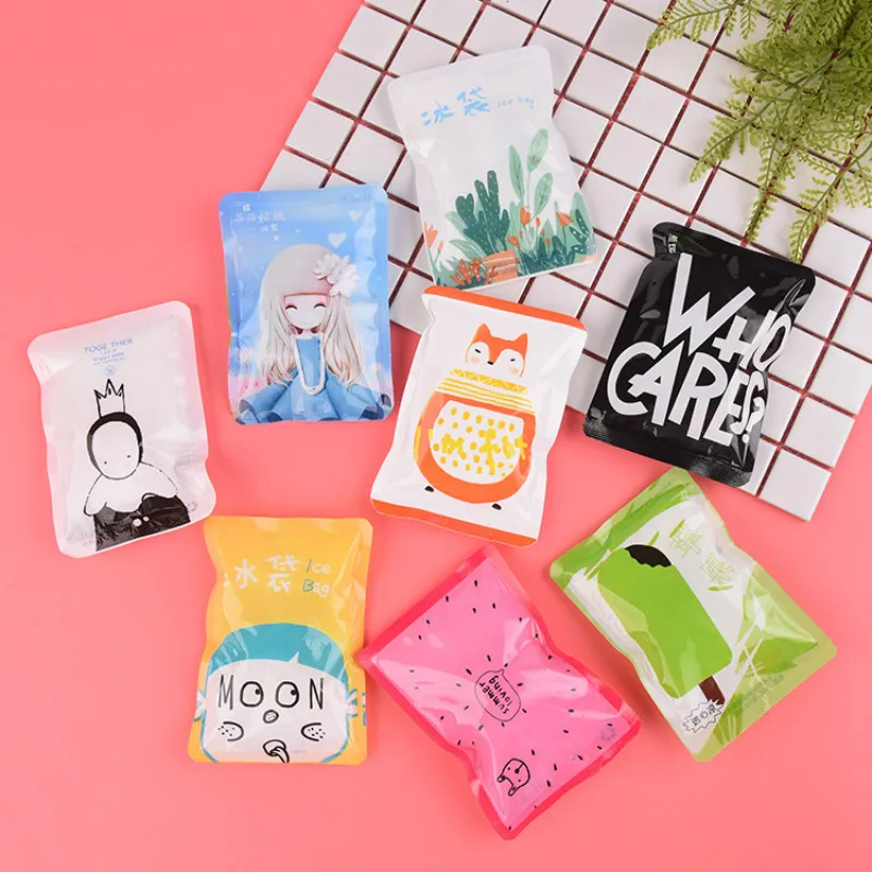 

Summer travel portable ice pack cartoon reusable ice bag instant cold cool ice bag Random Color