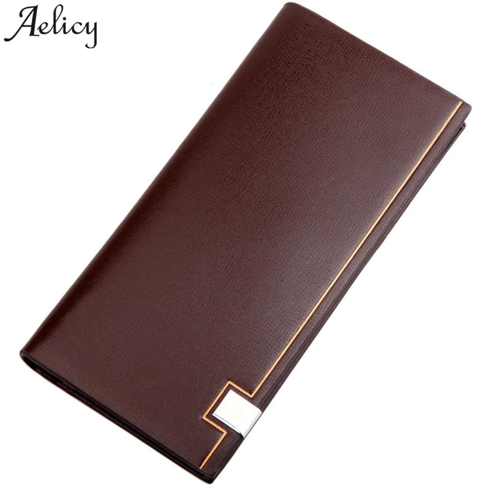 

Aelicy Men Wallet Long Bifold Business Leather Wallet Money Card Holder Coin Purse Dropship new 2019 hot SALE carteira masculina