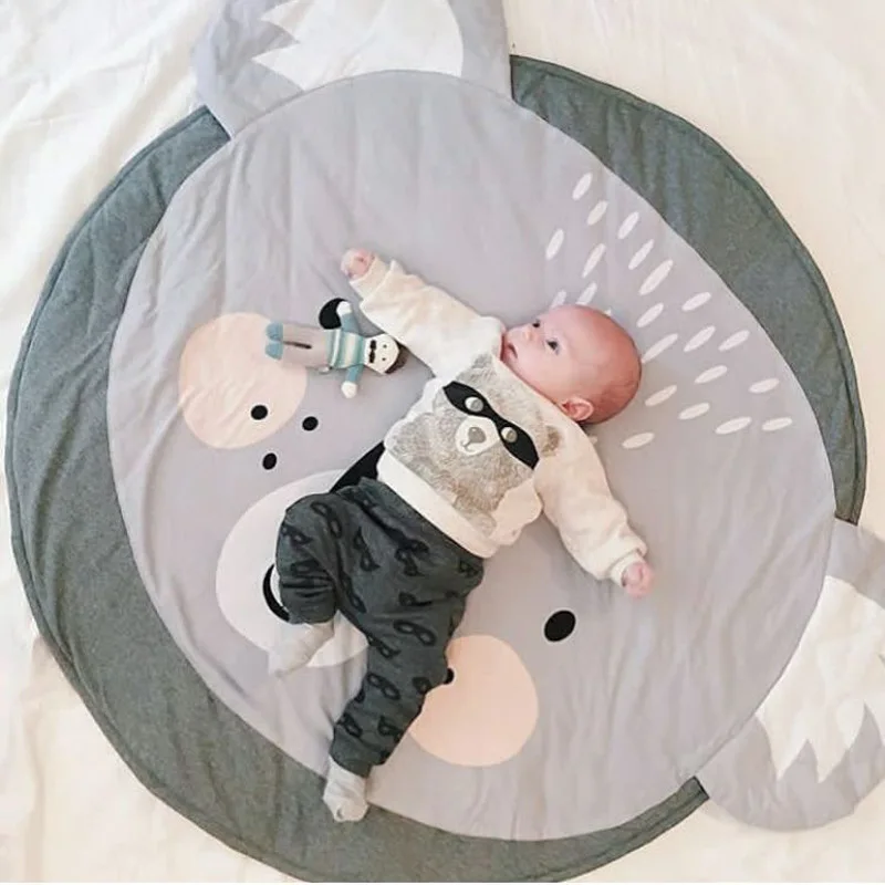 Ins мультфильм милый коала для маленьких детей одеяло для ползания Nordic стиль дети играть в игры коврики круглый пол сна ковры S Игровой