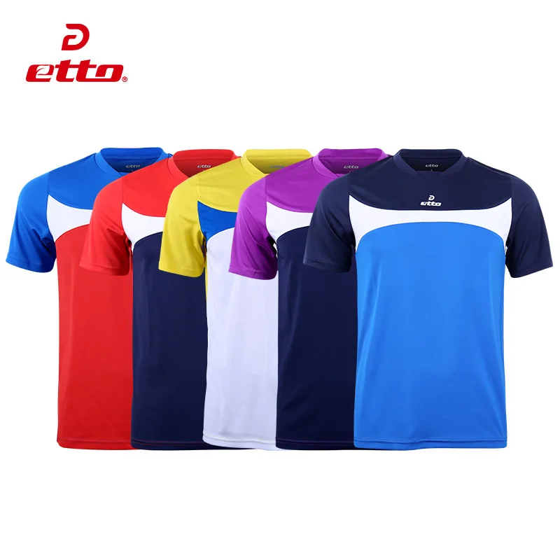 

Etto Quality Xxs~4xl Adult & Kids Short Sleeve Soccer Jersey Men Boy Football Team Uniform Quick Dry Soccer Training Suit HUC005