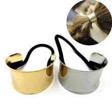 LNRRABC Панк Сплав Золото Серебро эластичная веревка для волос Галстуки для девочек аксессуары для волос конский хвост держатель для женщин аксессуары para el pelo