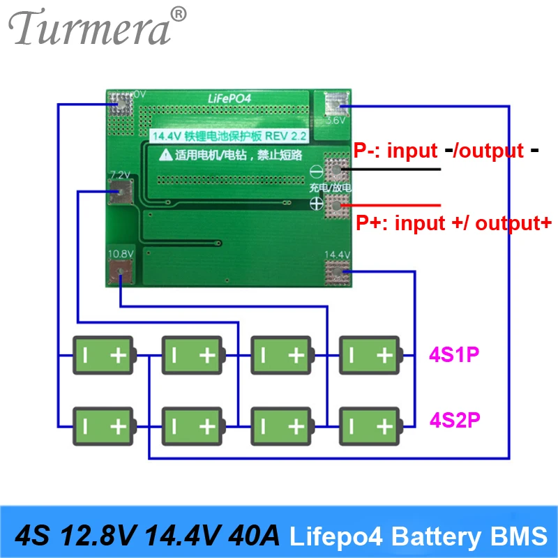 4S 40A 12,8 V 14,4 V 32650 32700 LiFePO4 BMS литиевая батарея защиты доска с коррекцией начать дрель Стандартный баланс