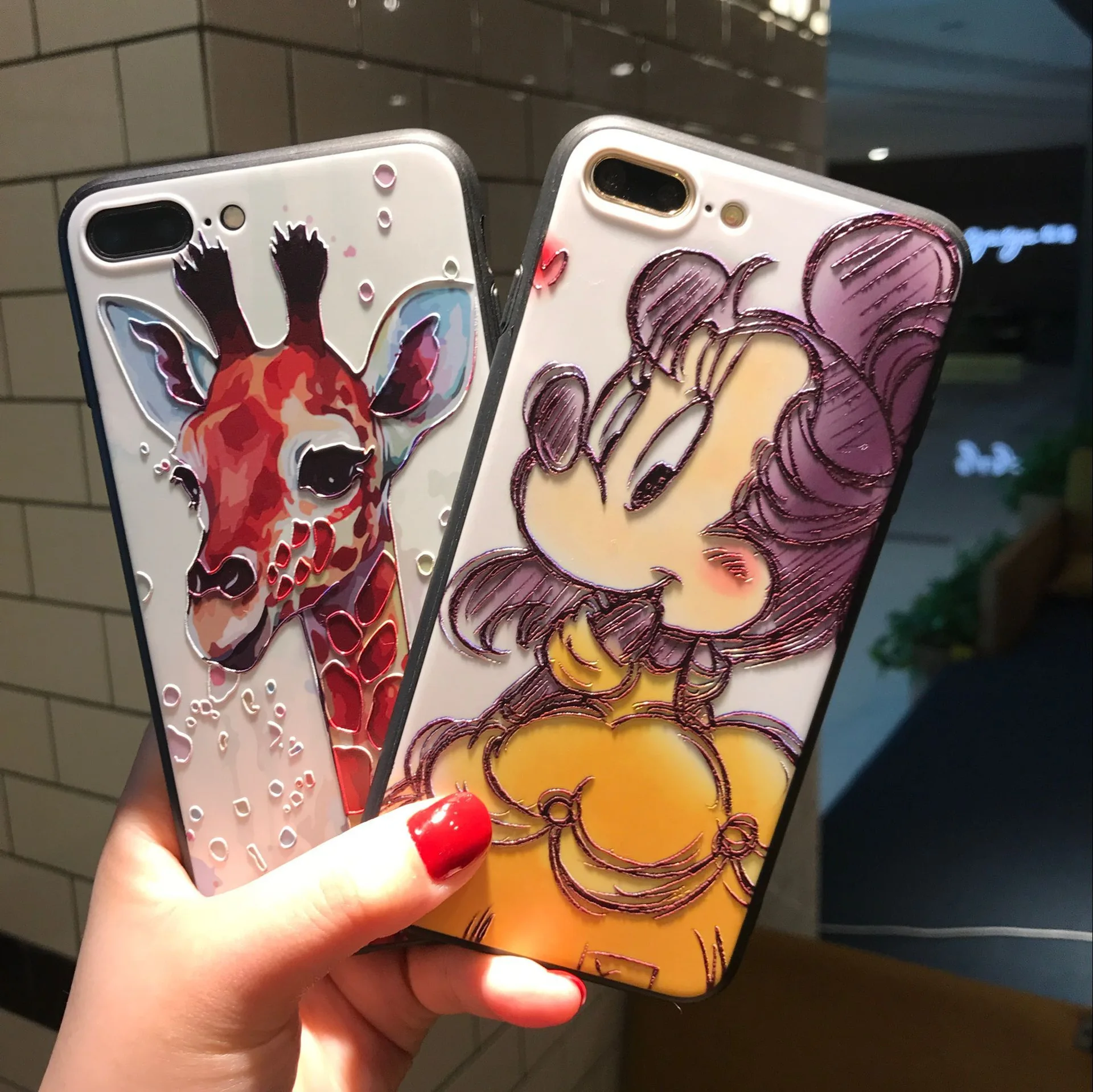 LUOYY FENJJ 3D Relief Cat Phone Case For iPhone X 8 7 6 6s Plus Back Cover Hard Cute Mouse Cartoon Capa |