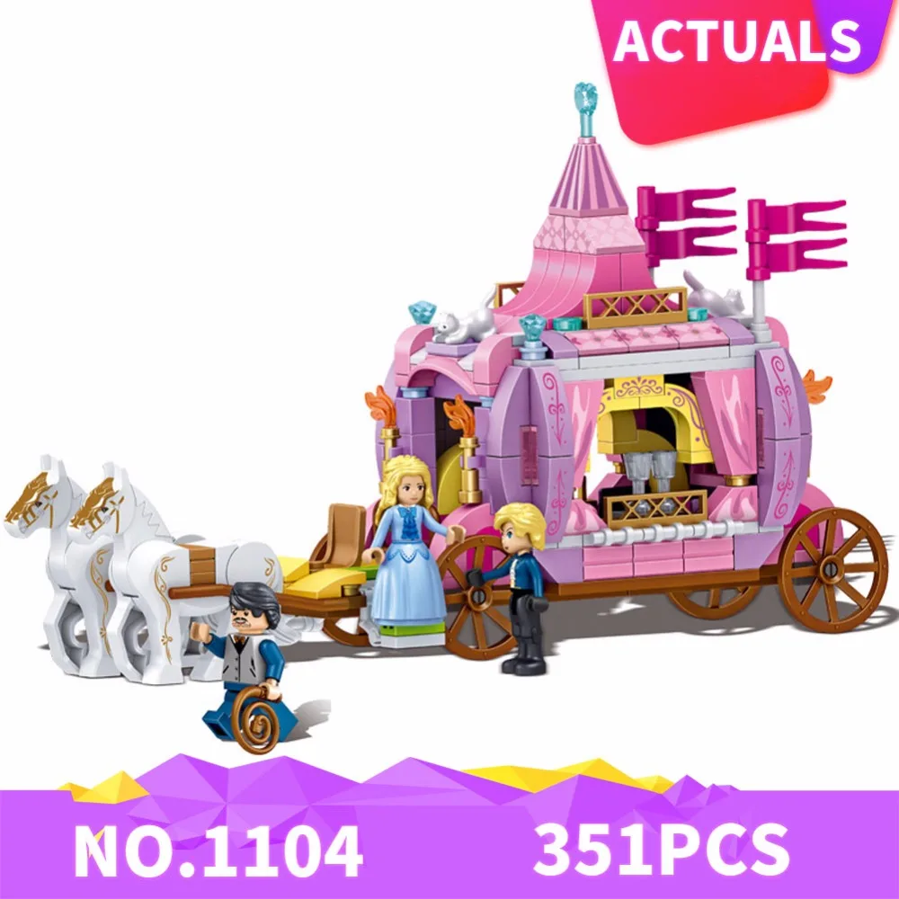

Cinderella Princess Royal Carriage Building Blocks Princess Figures Legoings Friends Blocks Bricks Model Toys Girls Gift