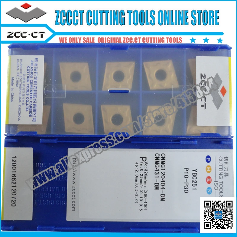 10pcs ZCC inserts CNMG120404 DM YBC251 CNMG CNMG12