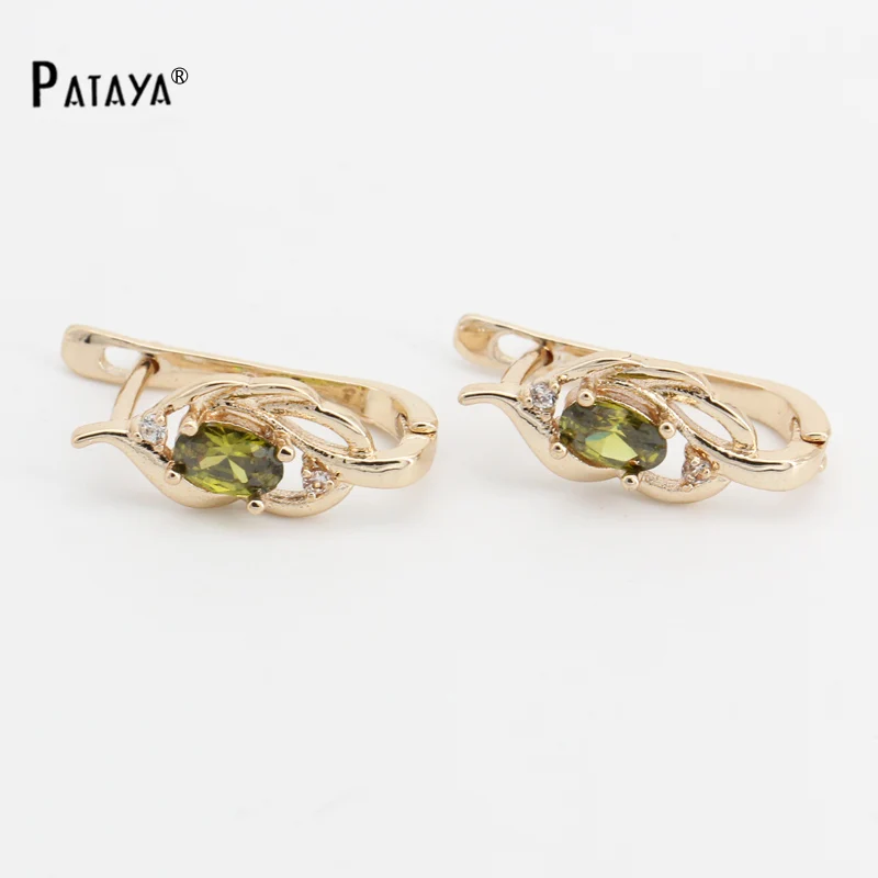 Винтажные серьги PATAYA из розового золота 585 пробы натуральный кубический цирконий