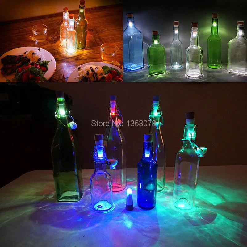 LED rechargeable shiny bottle cap cork stopper cap lamp creative romantic cork lights festive atmosphere lights 1-3
