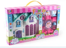 Free Shipping Assembling DIY Miniature Model Kit plastic Doll House Miniature Villa With Furnitures For Christmas