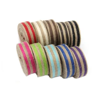 

Burlap Ribbon 10M Vintage Wedding Centerpieces Decoration Jute Hessian Rustic Event Party Decor Wedding Gift Width 2.5cm
