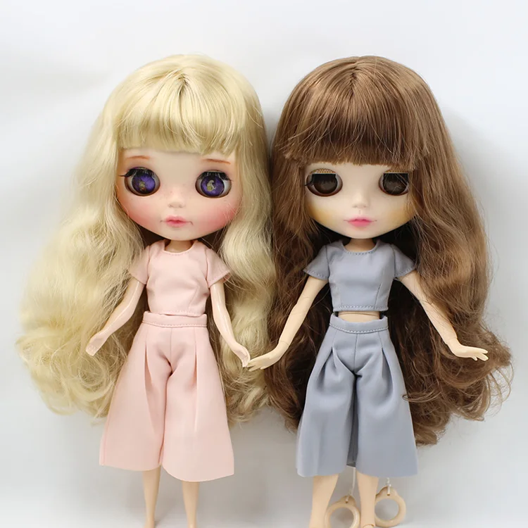 Наряды для Blyth doll, розовый и серый, короткий рукав и укороченные брюки, милый костюм для 1/6, pullip jerryberry licca icy dbs doll