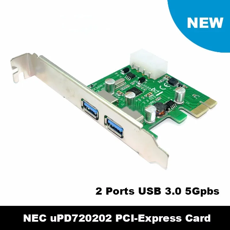 En-Labs 2 Порты PCIE PCI-e к USB 3,0 карты расширения usb-хаб контроллер сетевая карта адаптер для настольных ПК w/Molex 4 pin Мощность