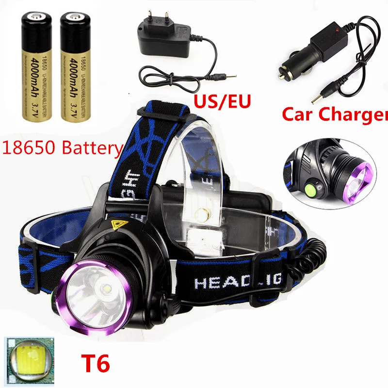 2500 Lumens XML T6 LED Usb Headlamp Head Light 18650 Flashlight Torch Linterna Frontal Headlight Car