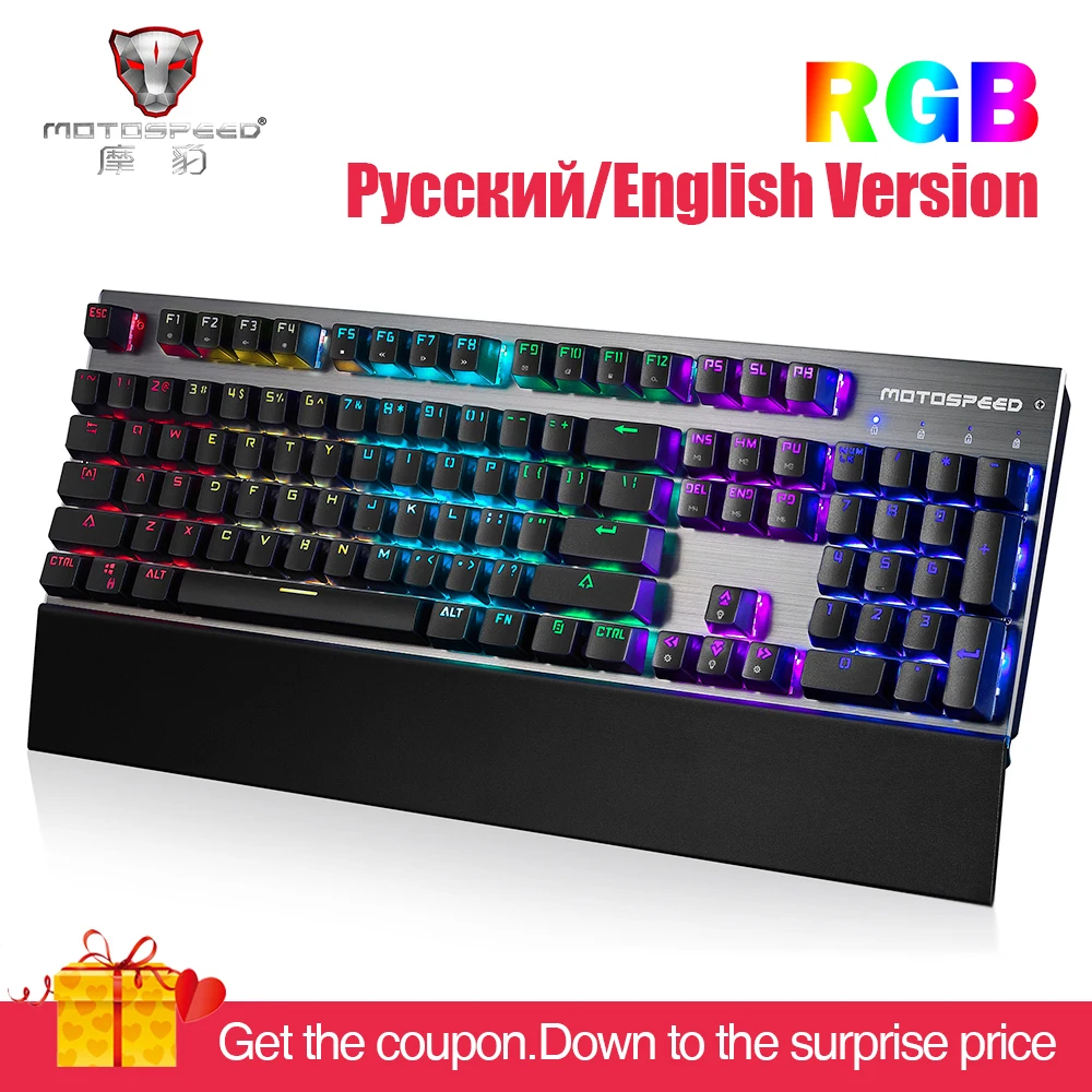 

2019 new Motospeed CK108 Mechanical Keyboard USB Wired Gaming Keyboard Blue/Black Switch with18 Backlight Mode for Desktop Gamer