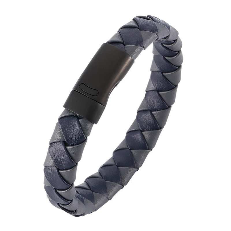 Модные мужские браслеты Pulseira панк плетеный кожаный браслет для мужчин ювелирные