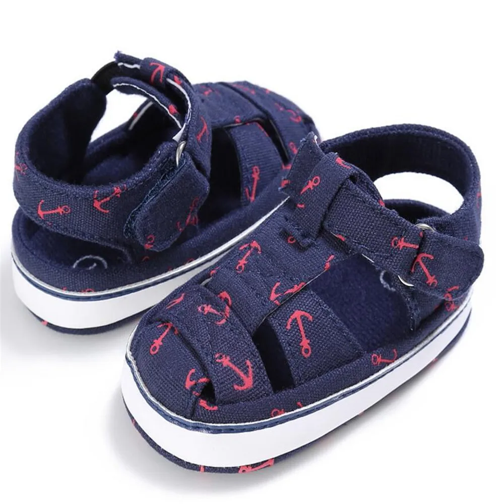 Brand Baby Shoes Summer Anchor Pattern Boys Girls Prewalkers Shoes