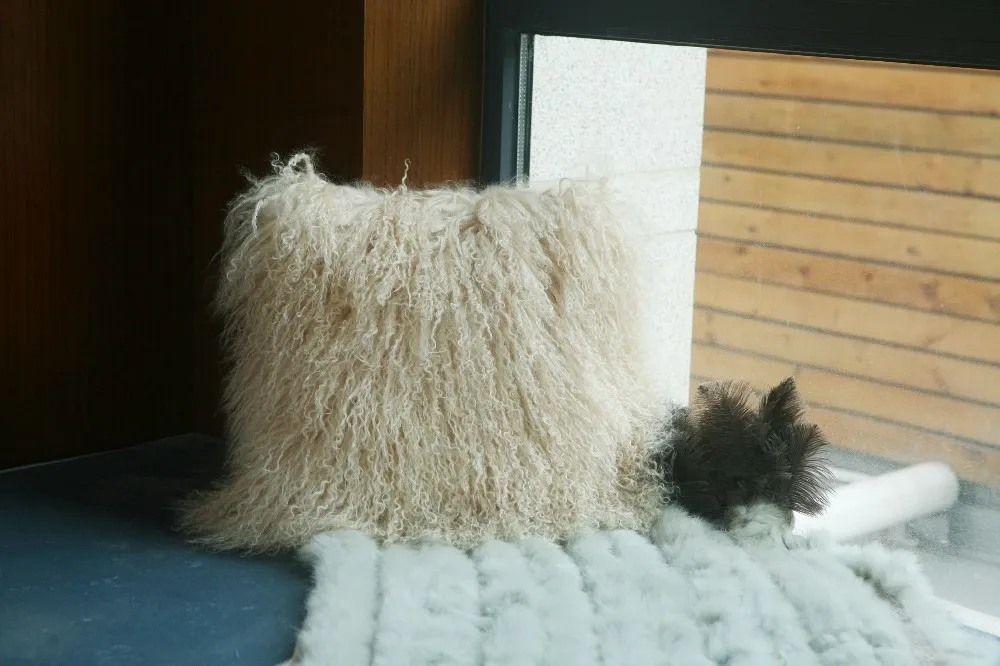sheep skin back cushion pillow11