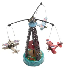 Carrusel de avión giratorio de cuerda Vintage juguete de relojería regalo de colección 328 promoción % 312