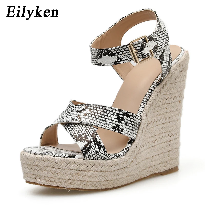 Eilyken/Коллекция 2021 года Модные однотонные Босоножки на платформе Женские