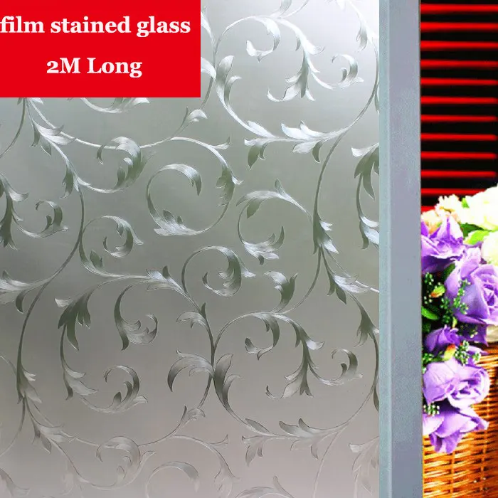 Custom Size Silver iron art pattern window film stained glass Frosted Window Films Vinyl Static Cling Privacy Glass Stickers | Дом и сад