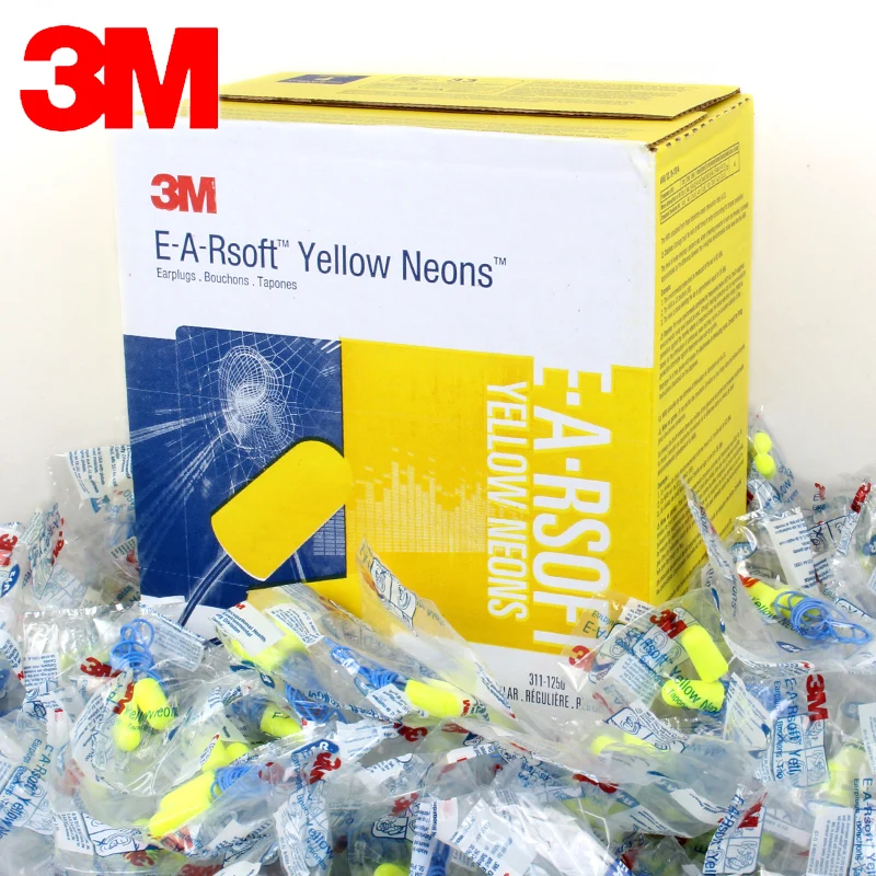 

3M 311-1250 Earplugs Bullet Type Sound Absorbing Foam Ear Plug for Sleeping/working/Study Anti Noise GM002