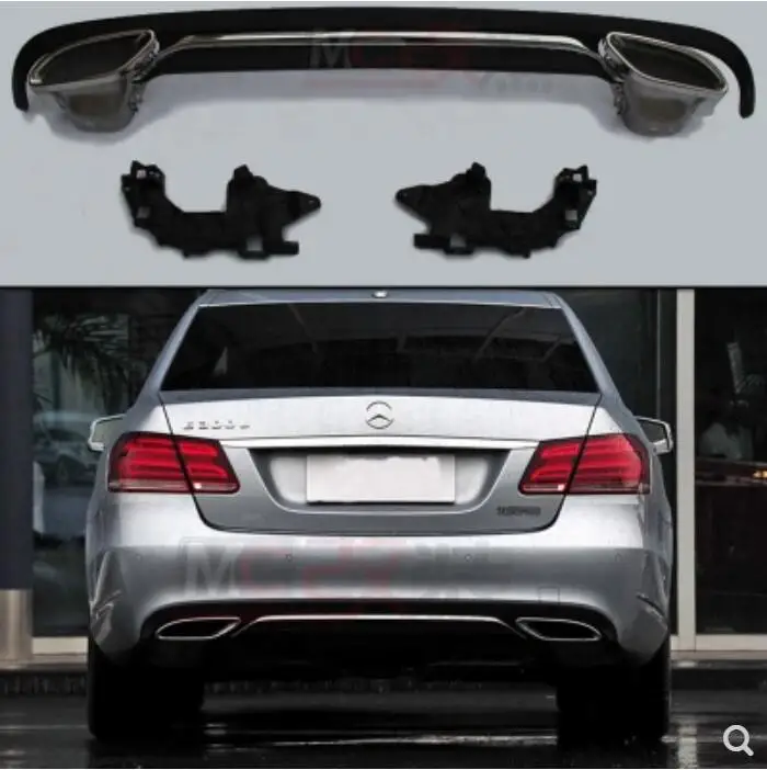 JIOYNG Outlet PP Rear Bumper Diffuser with Exhaust Tips For BENZ W212 E Class Sedan E200 E250 E300 E350 E500 2014 2015 2016 | Автомобили и