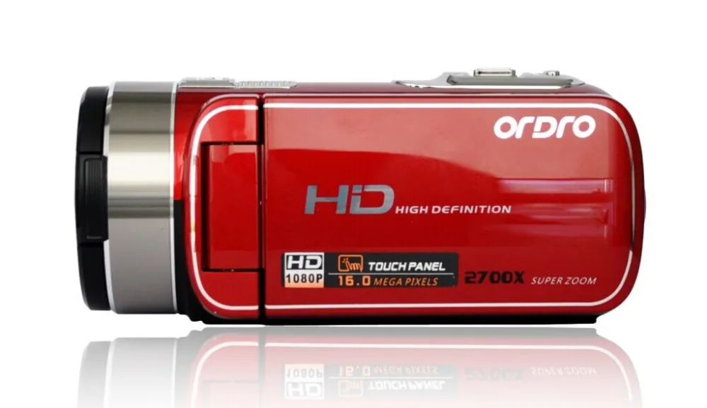 Fashion Red video camera HD camera 2700X Super zoom 23X optical zoom