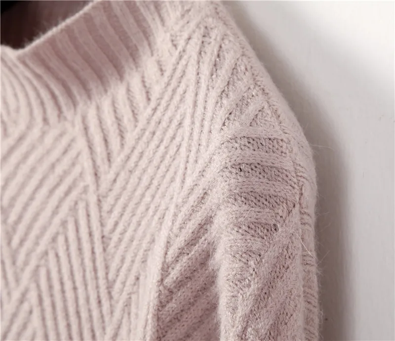 Hirsionsan Pull Femme,, зима-осень, вязаный кашемировый свитер большого размера, женский, с рукавом-фонариком, со стразами, базовые, плотные пуловеры