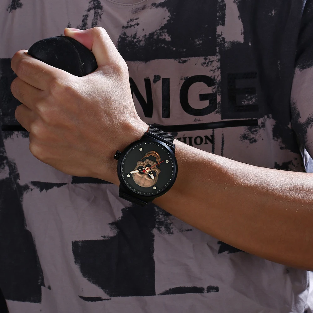 Pirata Esqueleto Crânio Quartz Mens Relógios De