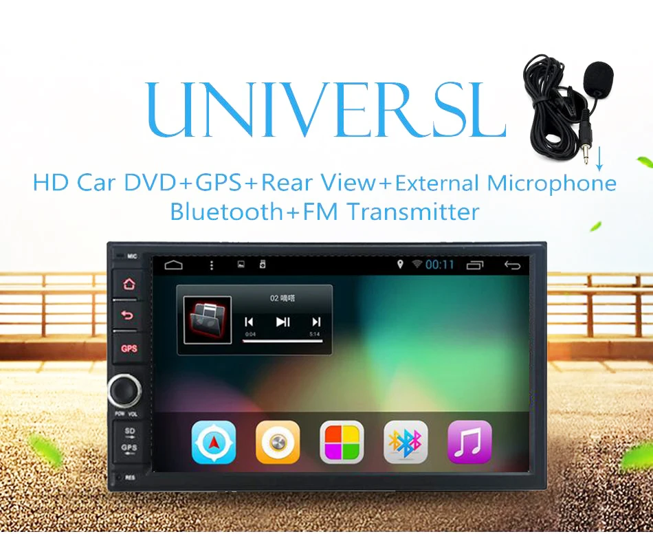 7" 2Din Android 4.4 Car Tap PC Tablet 2 din Universal For Nissan GPS Navigation BT Radio Stereo Audio Player(No DVD)