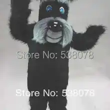 Длинные волосы черный терьер собака талисман плюшевый костюм Mascotte наряд костюм кунг-фу панды для вечерние карнавальный Косплей реклама SW706