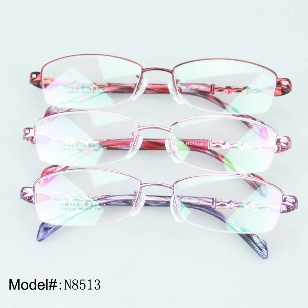 Cream Inside Frame Gold Temple Women Eyeglass Frames Metal Leopard Design Glasses Lady Eyeglass 6 colors Optic