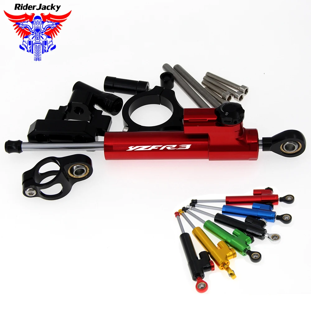

Motorcycle Mounting Holder Steering Damper Bracket Stabilizer For Yamaha YZF R3 YZFR3 2015-2017 2016