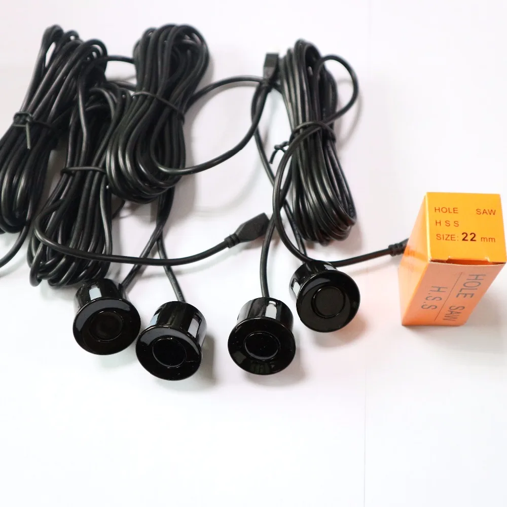 Automobile small crescent LED Parking Sensor  Kit 4 Sensor 22MM Backlight Display reverse radar vehicle safety system