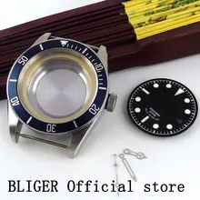 41 мм синий вращающийся корпус для часов из нержавеющей стали+ циферблат+ светящаяся указка подходит для Miyota 8215 8205 автоматическое движение C44